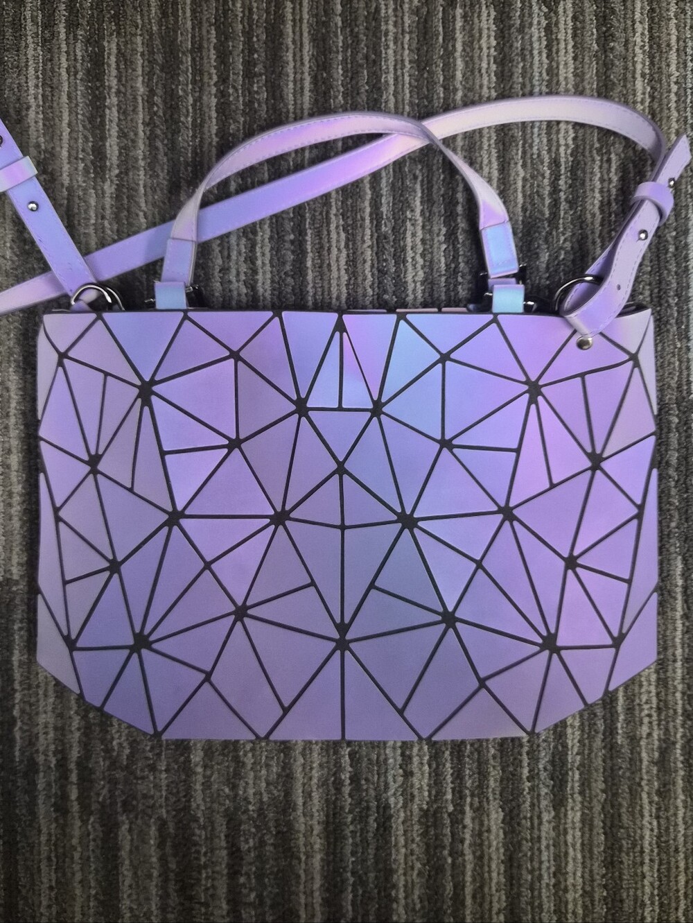 Iridiscent Lavender Geometric Tote Bag